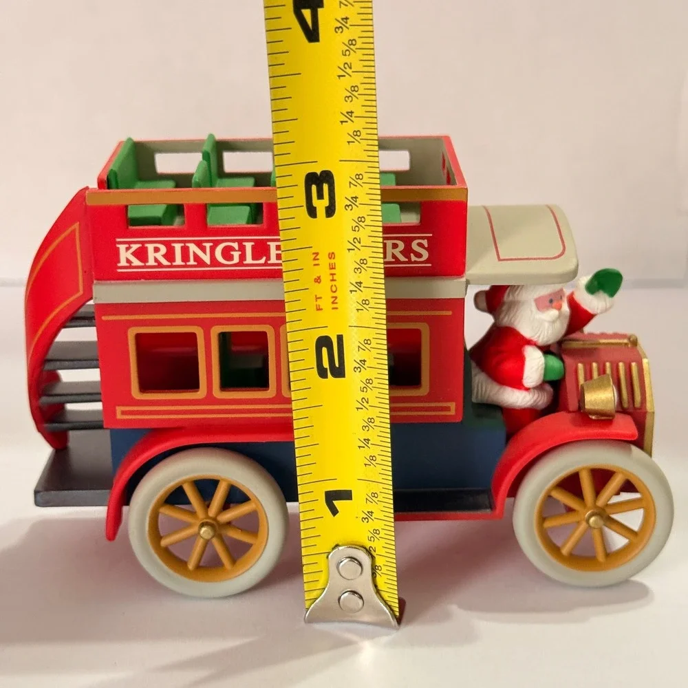 Vintage Hallmark Keepsake Here Comes Santa Ornament Lot 1987 1991 1992 Bus Car